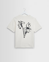 Dean - Off White And Black Painted Flower Print T-Shirt