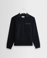 Pendal - Black And Brown Long-Sleeve Organic Cotton Polo