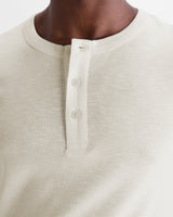 Caleb - Ecru Brushed Organic Cotton Henley Long-Sleeve T-Shirt