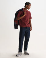 Dean - Maroon Textured Organic Cotton T-Shirt