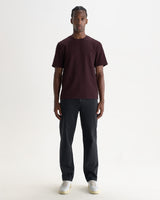 Dean - Dark Purple Textured Organic Cotton T-Shirt