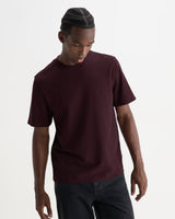 Dean - Dark Purple Textured Organic Cotton T-Shirt