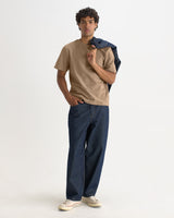 Dean - Dark Sand Textured Organic Cotton T-Shirt