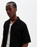 Didcot - Black Corded Lace Short-Sleeve Shirt