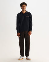 Pendal - Black And Brown Long-Sleeve Organic Cotton Polo