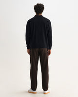Pendal - Black And Brown Long-Sleeve Organic Cotton Polo