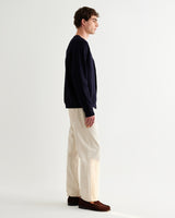 wax london men's Alban - Navy And Black Floral Jacquard Cardigan