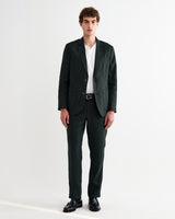 wax london men's Alp - Dark Green Linen Trousers
