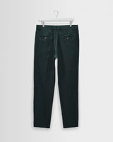 wax london men's Alp - Dark Green Linen Trousers