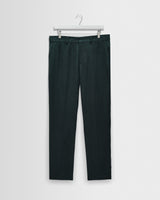 wax london men's Alp - Dark Green Linen Trousers