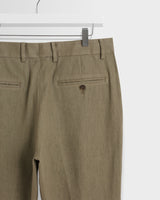 wax london men's Alp - Khaki Linen Trousers