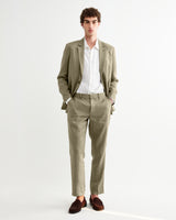 wax london men's Alp - Khaki Linen Trousers