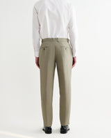 wax london men's Alp - Khaki Linen Trousers