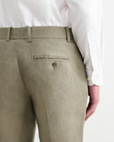 wax london men's Alp - Khaki Linen Trousers