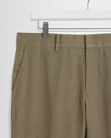 wax london men's Alp - Khaki Linen Trousers