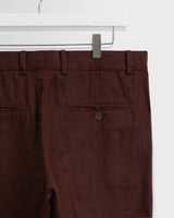 wax london men's Alp - Merlot Linen Trousers