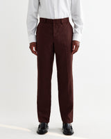 wax london men's Alp - Merlot Linen Trousers