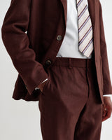 wax london men's Alp - Merlot Linen Trousers