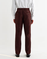wax london men's Alp - Merlot Linen Trousers
