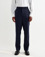wax london men's Alp - Navy Linen Trousers