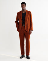wax london men's Alp - Rust Linen Trousers