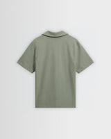 wax london men's Atwood - Sage Textured Organic Cotton Polo Shirt
