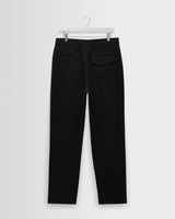 wax london men's Aubyn - Black Cotton Tencel Twill Relaxed Fit Trousers