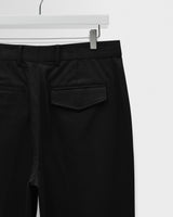 wax london men's Aubyn - Black Cotton Tencel Twill Relaxed Fit Trousers