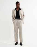 wax london men's Aubyn - Natural Linen Relaxed Fit Trousers