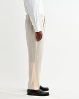 wax london men's Aubyn - Natural Linen Relaxed Fit Trousers