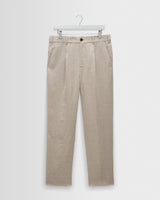 wax london men's Aubyn - Natural Linen Relaxed Fit Trousers