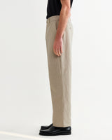 wax london men's Bayham - Natural Linen-Cotton Relaxed Fit Trousers