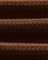 wax london men's Belle - Dark Brown Tipped Pointelle Polo Shirt