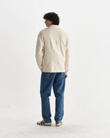 wax london men's Blen - Ecru Organic Cotton Rugby Shirt
