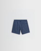 wax london men's Brockwell - Blue Tile Seersucker Swim Short