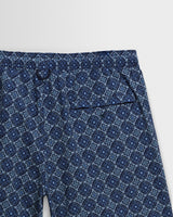 wax london men's Brockwell - Blue Tile Seersucker Swim Short