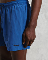 wax london men's Brockwell - Bright Blue Logo Swim Shorts