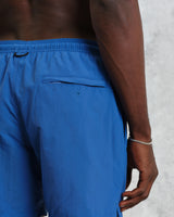 wax london men's Brockwell - Bright Blue Logo Swim Shorts