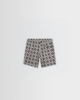 wax london men's Brockwell - Ecru And Black Seersucker Swim Short
