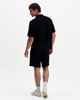 wax london men's Clayland - Navy Textured Waffle Short-Sleeve Shirt