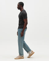 wax london men's Cole - Black Ribbed Cotton Slim-Fit T-Shirt