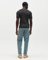 wax london men's Cole - Black Ribbed Cotton Slim-Fit T-Shirt