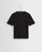 wax london men's Cole - Black Ribbed Cotton Slim-Fit T-Shirt