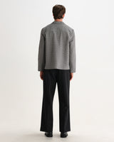 wax london men's Corey - Black And Ecru Mini Check Shirt