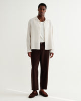 wax london men's Corey - Natural Cotton Twisted Stripe Shirt
