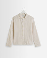 wax london men's Corey - Natural Cotton Twisted Stripe Shirt