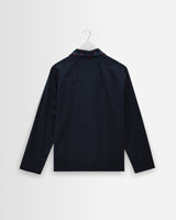 wax london men's Corey - Navy Pintuck Border Cotton-Linen Shirt