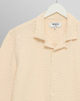 wax london men's Corey - Stone Seersucker Corduroy Shirt