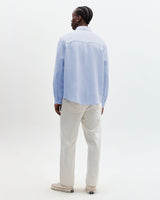 wax london men's Dartford - Pale Blue Washed Linen Shirt
