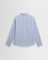 wax london men's Dartford - Pale Blue Washed Linen Shirt